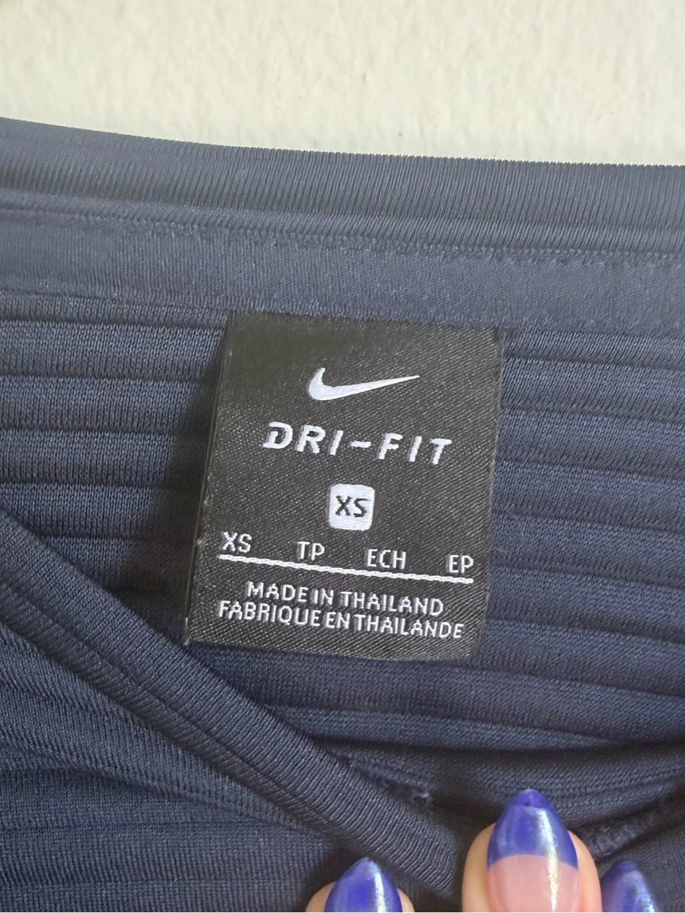Nike Just Do It Ribbed Pullover Sweatshirt Navy